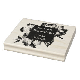 Cute Engring blommigt gummi frimärke Stämpel