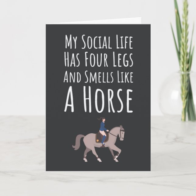 Cute Equestrian Cards Animal Equine Horse Funny Kort (Framsida)
