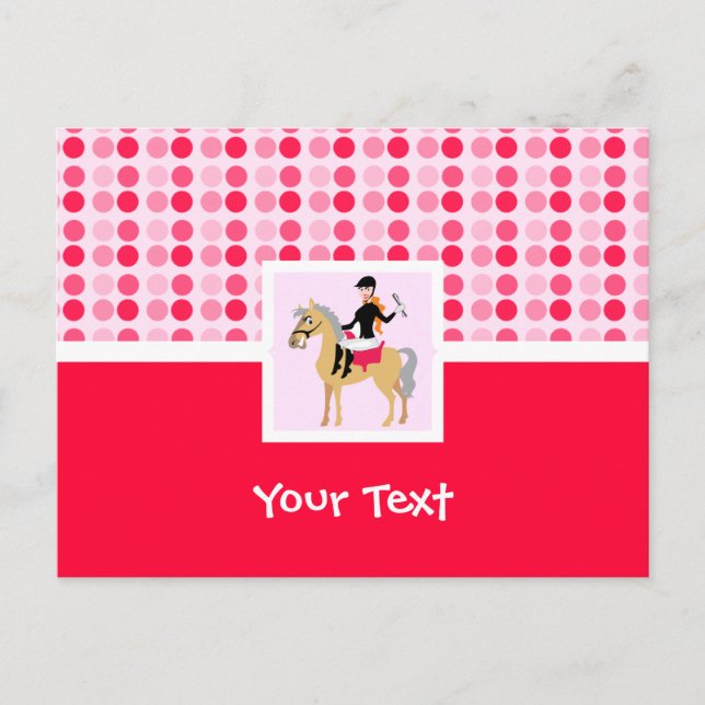 Cute Equestrian Girl. Vykort (Framsida)