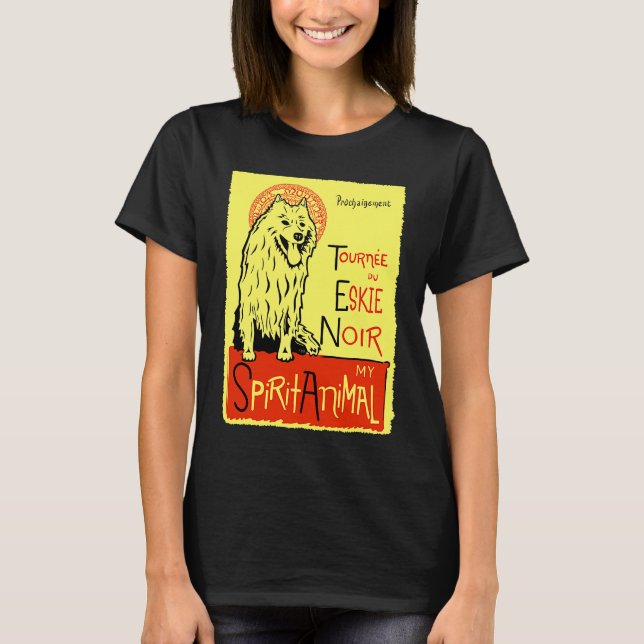 Cute Eskie American Eskimo Dog Eskimo Spitz T Shirt (Framsida)