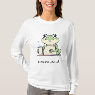Cute Espresso Yourself Frog Women's Shirt T