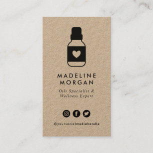 Cute Essential Oils Specialist Social Media Visitkort