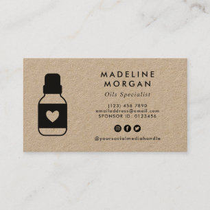 Cute Essential Oils Specialist Social Media Visitkort