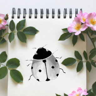 Cute Etched Ladybug Wooden Art Stämpel