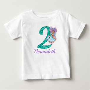 Cute Ethnic Sjöjungfru 2:a födelsedagen T-Shirt