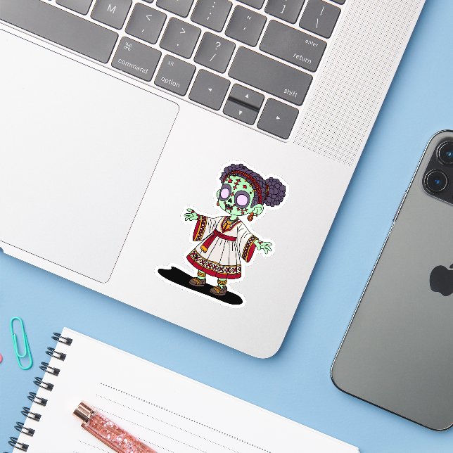 Cute etiopian Zombie Klistermärken (Laptop med iPhone)