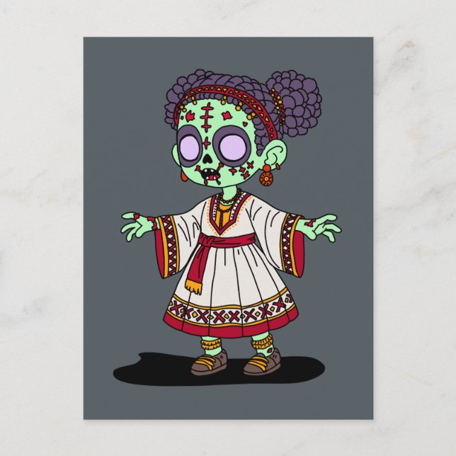Cute etiopian Zombie Vykort (Framsida)