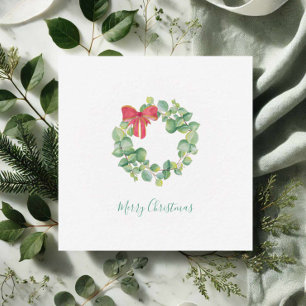 Cute Eucalyptus Utandning Vattenfärg jul Anteckningskort