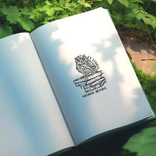 Cute Ex Libris Uggla bokplåt Stämpel
