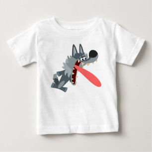 Cute Exced Tecknad Varg Baby T-Shirt