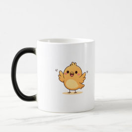 Cute Excited Chick Minimal Cartoon Magisk Mugg