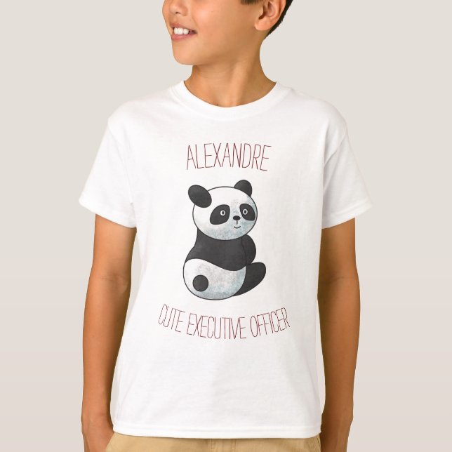 Cute Executive Officer, Cute Panda för barn T Shirt (Framsida)