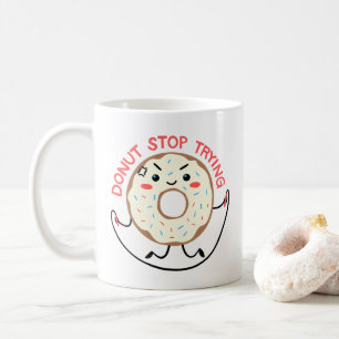 Cute Exercising Kawaii Donut Sluta testa Donut Kaffemugg