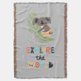 Cute Exploring Koala Filt