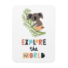 Cute Exploring Koala Magnet