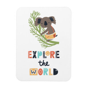 Cute Exploring Koala Magnet