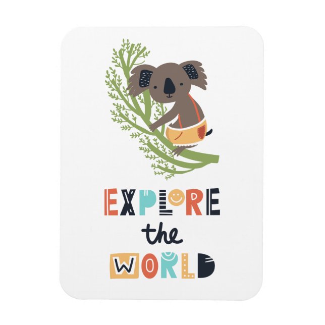 Cute Exploring Koala Magnet (Vertikal)