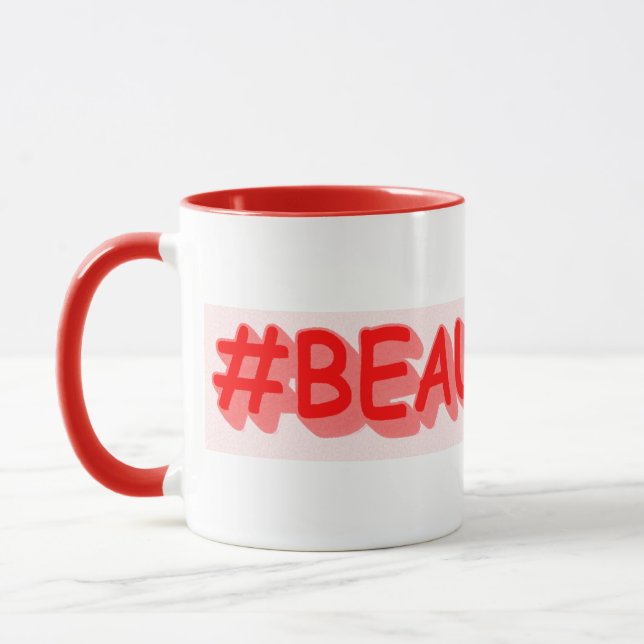 Cute Expression Design "#BEAUTIFUL". Köp nu Mugg (Vänster)