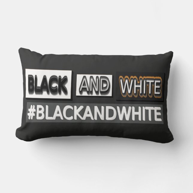 Cute Expression Design "#BLACKANDWHITE". Köp nu Lumbarkudde (Framsida)