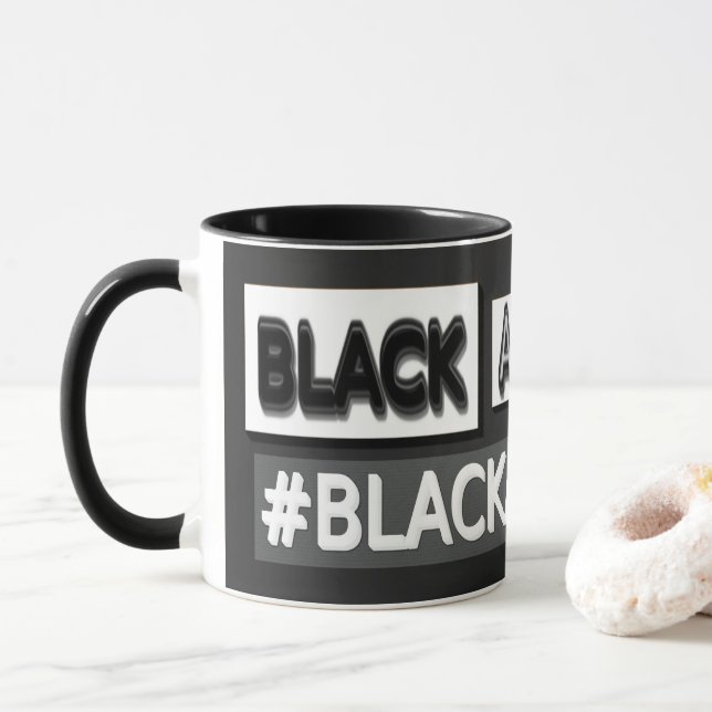 Cute Expression Design "#BLACKANDWHITE". Köp nu Mugg (Med munk)