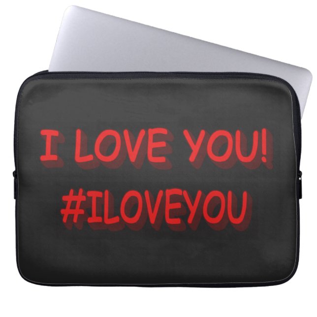 Cute Expression Design "I KÄRLEK DIG!". Köp nu Laptop Fodral (Framsidan)