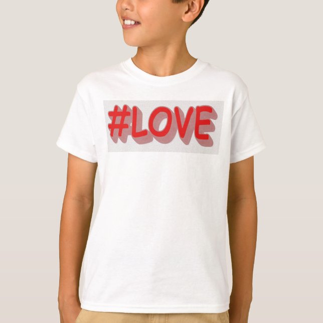 Cute Expression Design "#KÄRLEK". Köp nu T Shirt (Framsida)