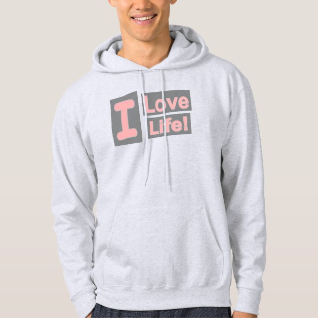 Cute Expression Design "Kärlek Life". Köp nu Hoodie (Framsida)