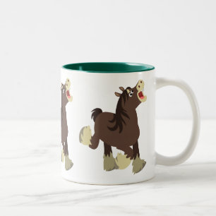 Cute Exuberant Shire Horse Två-Tonad Mugg