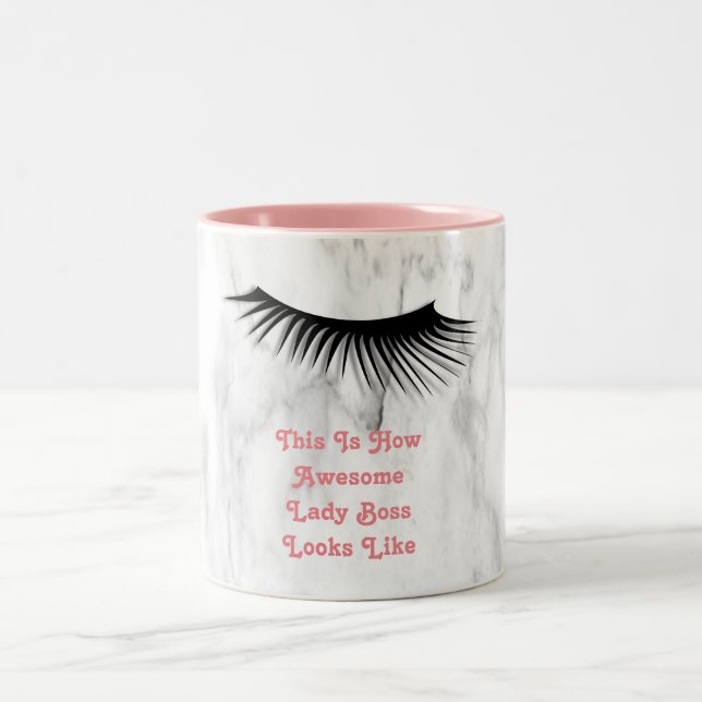 Cute Eyelash Dam Coffee Mugg Soft Rosa (Center)