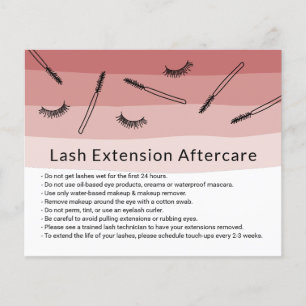 Cute Eyelash Extensions Coral Shades Eftervård Flygblad