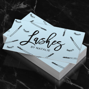 Cute Eyelash Extensions Lash Makeup Artist Blue Visitkort