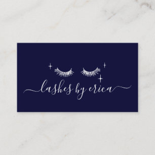 Cute Eyelash Extensions Lash Makeup Artist Navy Visitkort