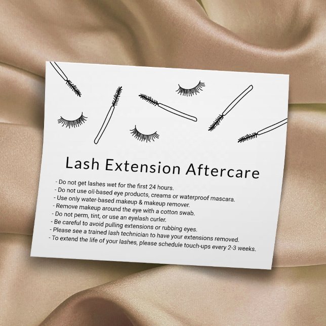 Cute Eyelash Extensions Makeup Artist Aftercare Flygblad (Skapare uppladdad)