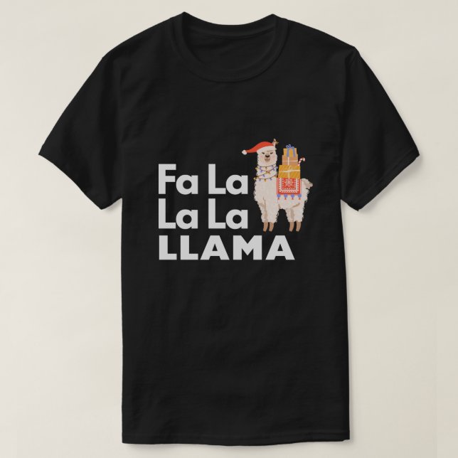 Cute FA LA LA LLAMA-julsjöfart T Shirt (Design framsida)