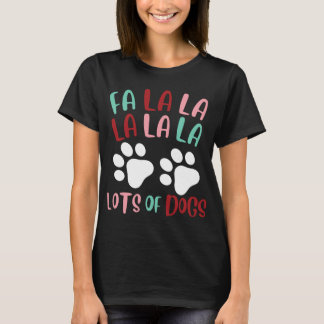 Cute Fa la lots Hundar jul Hund Julafton T Shirt