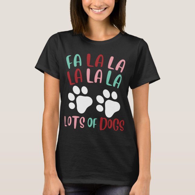 Cute Fa la lots Hundar jul Hund Julafton T Shirt (Framsida)