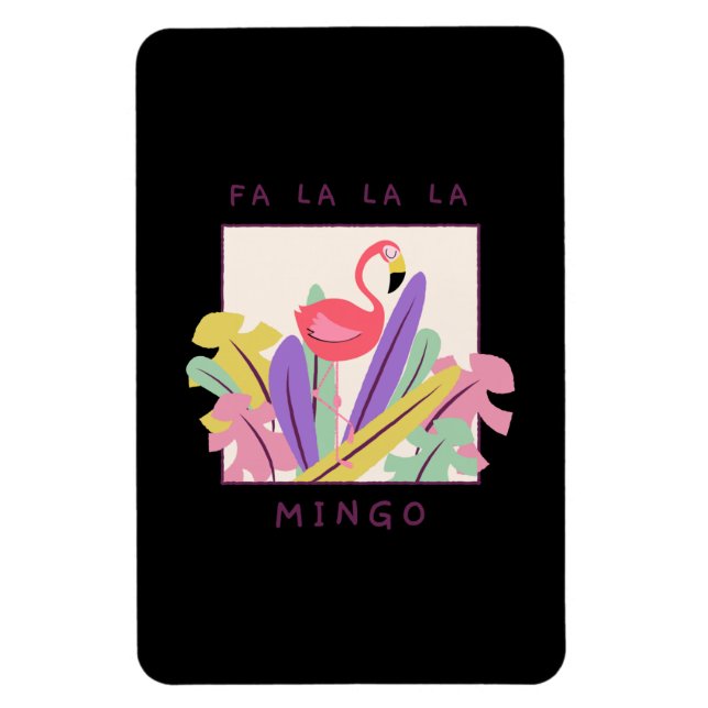 Cute Fa La Mingo jul Falala Snö Flamingo Magnet (Vertikal)