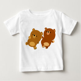 Cute Facetious Tecknad Bears Baby T-Shirt