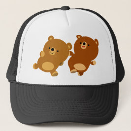 Cute Facetious Tecknad Bears Hat Truckerkeps
