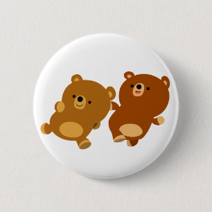 Cute Facetious Tecknad Bears Knapp