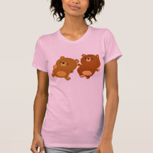Cute Facetious Tecknad Bears Kvinnor T-Shirt