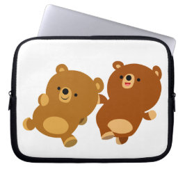 Cute Facetious Tecknad Bears Laptop sleeve