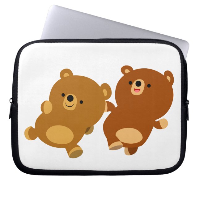 Cute Facetious Tecknad Bears Laptop sleeve (Framsidan)