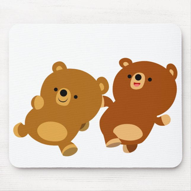 Cute Facetious Tecknad Bears Mousepad Musmatta (Framsidan)