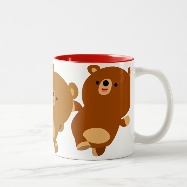 Cute Facetious Tecknad Bears Mugg (Höger)