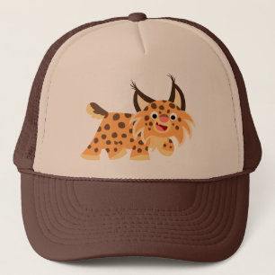 Cute Facetious Tecknad Bobcat Hat Keps