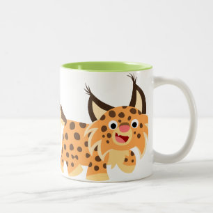 Cute Facetious Tecknad Bobcat Mugg