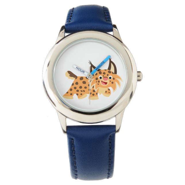 Cute Facetious Tecknad Bobcat Watch Armbandsur (Framsida)