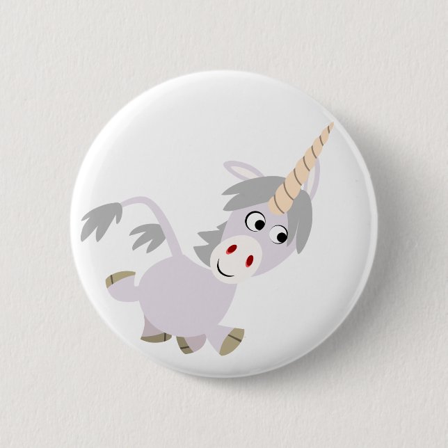 Cute Facetious Tecknad Unicorn Button Badge Knapp (Framsida)
