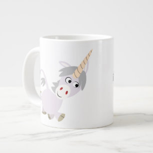 Cute Facetious Tecknad Unicorn Jumbo Mugg